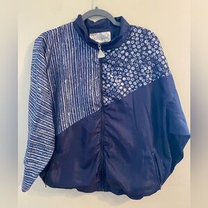 Vintage VTG‎ 1990s Womens Wilson Blue White Stars Stripes Windbreaker Size Large